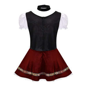 Abito Dirndl in Velluto per Donna, Ispirato <span class=keywords><strong>a</strong></span> <span class=keywords><strong>Film</strong></span> e Serie TV, Costume Bavarese Tedesco per Oktoberfest, Halloween, Feste in Maschera, Completi per Adulti - Product Image 5