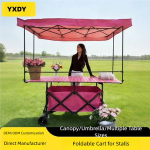 Carrito Plegable Multicolor YX-F1-48 para Exteriores con Ruedas Todoterreno y Toldo Ampliado para <span class=keywords><strong>Camping</strong></span> y Mercado Nocturno - Product Image 2