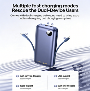 Built-in QC22.5 Fast Charging <b>Cables</b> Power Bank Smart Digital Display High Capacity 20000mAh FP-130 FP-130 FP-130 FP-130 FP-130 - Product Image 5