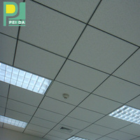 Plafond acoustique commercial facile à installer en fibre minérale, design carré moderne avec éléments artistiques perforés