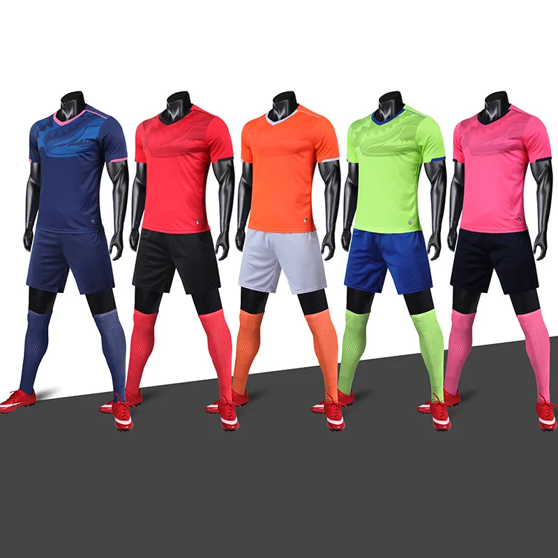 Leeg Volwassen Model Uniform 8822 Jongens Meisjes Voetbal Jersey Set Voetbal Training Sport Pak Diy Print