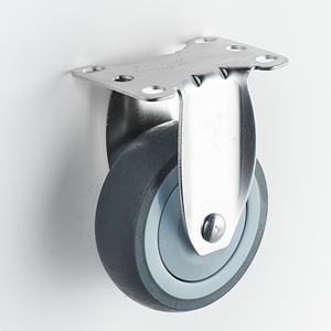 4 Zoll drehbare Doppelbremse und -verschluss TPR Thermoplast Edelstahl SUS 304 Rollen - Product Image 4