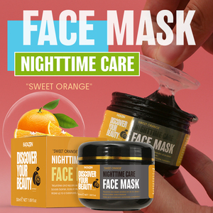 Masque de nuit à l'orange douce pour tous types de peaux, réparateur nourrissant de haute qualité, renforce la barrière cutanée, retient l'humidité, convient aux peaux sensibles - Product Image 4