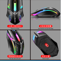 Mouse Gaming USB 3D Berkabel Terlaris RGB LED Backlit Tahan Air Ergonomis Optik untuk PC Stok Tersedia