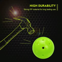 Precio Directo de Fábrica, Pelotas de Pickleball Portátiles para Exteriores, Perforadas con Precisión, 40 Orificios, Sin Bordes, Diseño Resistente al Viento, para Torneos