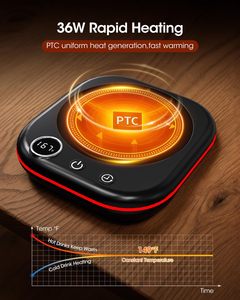 MXMZHXU TB-018 Kahve Kupa Isıtıcısı 36W Masaüstü Sıcaklık Göstergeli Ortam Işığı 1-12 Saat Zamanlayıcı 4 Saat Otomatik Kapanma Kahve Çay Süt İçin Hediye - Product Image 2