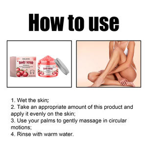 Gommage corporel à la fraise Exfoliant Hydratant Gommage corporel Gommage au sucre Hydrater la peau nettoyante en douceur 100g - Product Image 6