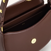 Sac bandoulière en cuir pour femme avec rabat, fermeture magnétique à bouton, léger, design rétro classique, à porter sous le bras ou en bandoulière