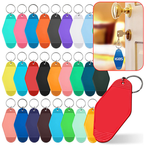 Personalized Engraved Logo Plastic Vintage Hotel Style Keyring Key Chain Uv Dtf Decal Blank Custom Motel Acrylic Keychain