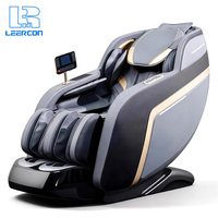 Fauteuil de massage LEERCON corps entier 2026 Zéro Gravité 4D Shiatsu Pétrissage Électrique Inclinable avec Rail SL Chauffant et Pression d'Air