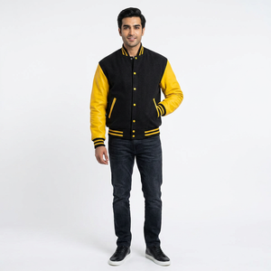 Custom Breathable Embroidered 100% Cotton <b>Long</b> Sleeve <b>Men's</b> Winter Varsity <b>Jacket</b> with Front Logo-Unique Streetwear Style - Product Image 1