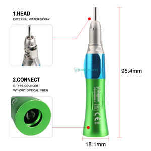 Hochgeschwindigkeits-Dentalhandstück-Set 2/4 Löcher Dreifach-Wasserspray LED-Licht Hoch-/Niedriggeschwindigkeits-Schalter Druckknopf-Turbine für Medizin - Product Image 5