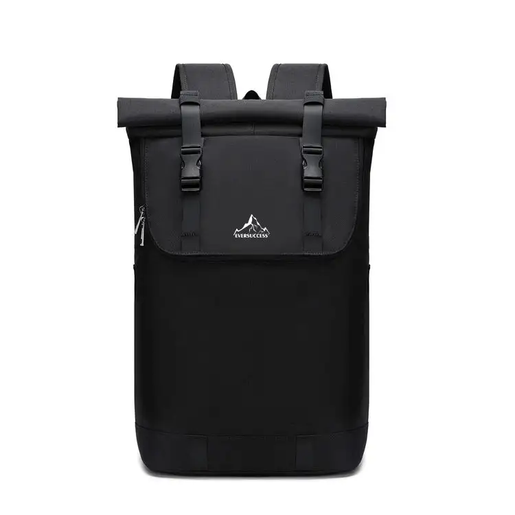 Men Women Top Roll Rucksack Casual Daypack Water Resistant 15.6 Inch Laptop Bag College Backpack