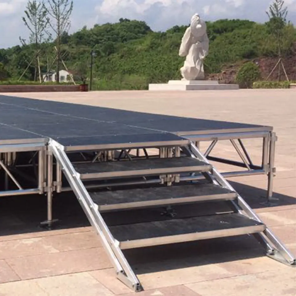 Platform Panggung Aluminium Konser Luar Ruangan Tangga Panggung Portabel