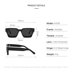 نظارات شمسية فاخرة كبيرة الحجم للنساء بتصميم مربع من الأسيتات الإيطالي مع شعار مخصص وحماية من الأشعة فوق البنفسجية للرجال - Product Image 6
