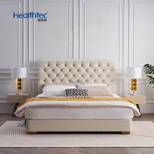 Lit rembourré en cuir King Size Ventes d'usine Ensembles pour <span class=keywords><strong>chambre</strong></span> moderne Lit double en cuir minimaliste - Product Image 1