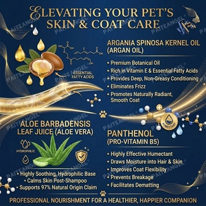 Après-shampoing en gros pour animaux de compagnie, protéine de soie 97% naturelle, réparation du pelage canin, ultra-sûr, démêlant, 350ml, OEM - Product Image 2