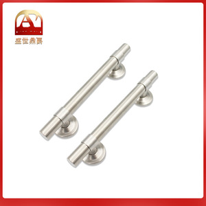Poignée de porte réglable en acier inoxydable avec vis de fixation et manchon pour portes en fer et aluminium sécurisées, design minimaliste - Product Image 5