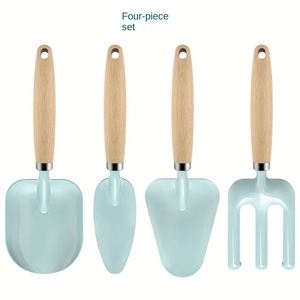 Juego de 4 herramientas de jardinería para niños: pala y rastrillo combinados con mango de madera de haya, ideal para macetas y actividades al aire libre. - Product Image 6
