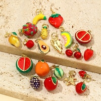Vente chaude couleur goutte d'huile fraise Pitaya pastèque banane avocat bricolage breloques accessoires pour la fabrication de bijoux