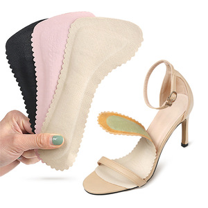 Semelle intérieure confortable en cuir PU Coussin d'insertion de chaussure adhésif <span class=keywords><strong>Anti</strong></span>-dérapant Absorption de la sueur Talon haut 3/4 Coussinets de <span class=keywords><strong>chaussures</strong></span> <span class=keywords><strong>pour</strong></span> le sport Talon haut - Product Image 1