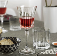 Verre à vin en cristal soufflé à la main vintage gravé, verre à vin rouge à pied, verre à brandy, style rayé fait à la main pour les événements, cadeaux