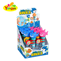 Jouet Trombone à bulles en forme de requin de dessin animé de qualité supérieure, boîte de présentation 12 pièces, vente en gros