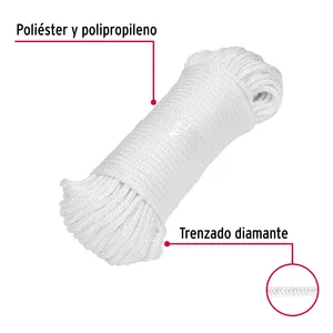 Cordel de Poliéster Blanco Diamante Fiero de 4 mm x 30 m, Caja de 9 Unidades, Lazos Resistentes de Primera Calidad para Decoración y Uso Casual - Product Image 3