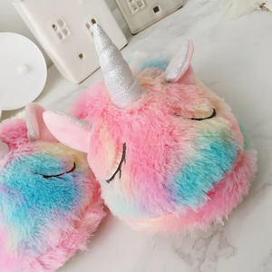 Winter <strong>Unicorn</strong> Plush Kids Slipper <strong>for</strong> <strong>Girls</strong> <strong>Gifts</strong> White <strong>unicorn</strong> Plush Slipper Plush Cartoon <strong>Unicorn</strong> Indoor Slipper - Product Image 3