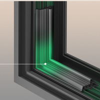 Ventanas Abatibles de Diseño Moderno con Aislamiento Térmico, Doble Vidrio, Estilo Abierto, Marco de Aleación de Aluminio Negro