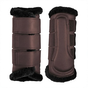Shock-Absorbing Leather Horse <b>Brushing</b> Boots Reinforced Strike Pad Adjustable Fit Closure Lightweight Design Customizable - Product Image 1