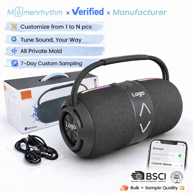 Hot Sale Portable Speaker Waterproof Wireless FM Radio Boombox High Power Sound System RGB for Parties
