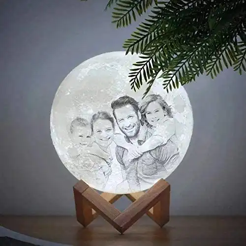 OEM&ODM Custom Moon Lamp Plus Photo Text Letters Moon Lamp Night Table 3D gift box Toy And Other Two-color