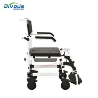 Nouveau fauteuil roulant manuel pliable multifonction léger Divous D691, chaise de toilette et de douche pour personnes âgées, handicapées, capacité 150 kg