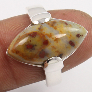 Anillos de piedra de sangre Marquesa 925 Anillo de plata esterlina sólida Casual Todos los tamaños de EE. UU. Exportador de piedras preciosas naturales BLOODSTONE - Product Image 2
