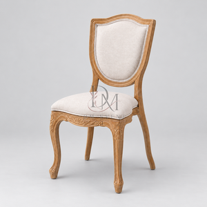 Chaise à dossier bouclier en PP effet bois style français pour réceptions de mariage et banquets d'hôtel, sièges commerciaux en gros - Product Image 1