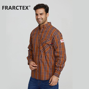 FRARCTEXアメリカ卸売格安ファッションカジュアルFRC耐火作業FRチェック柄シャツ - Product Image 6