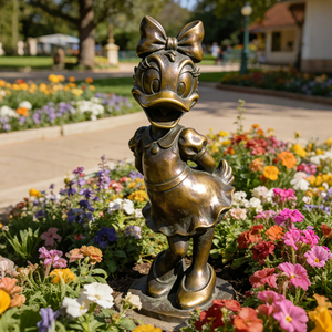 Scultura Decorativa da Esterno in Ottone e Bronzo: Coniglio Danzante, Scrooge McDuck, <span class=keywords><strong>Paperino</strong></span> e Paperina - Arte da Giardino - Product Image 3