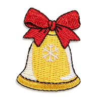 Patch brodé personnalisé de Noël en gros, thermocollant, 3D, motif Père Noël, sapin, chaussette, pour vêtements, vestes, sacs