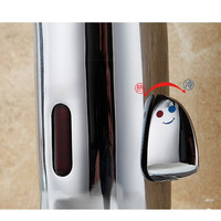 Robinet de lavabo électrique chromé à capteur, monocommande moderne à poser, mitigeur instantané avec contrôle de la température de l'eau pour salle de bain d'hôtel