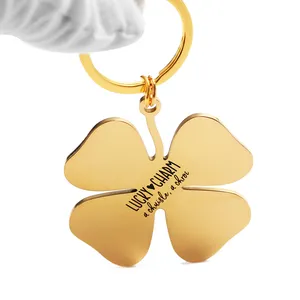 Thiết kế thời trang thép không gỉ màu vàng Keychain cho khắc/laser cắt Keychain cho túi