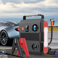 Démarreur de voiture 3000A 12V, booster de batterie portable 24000mAh, compresseur d'air 150 PSI, kit d'outils d'urgence