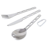 Couverts d'extérieur, vaisselle de Camping en acier inoxydable, sac à dos, cuillère en métal, fourchette, couteau