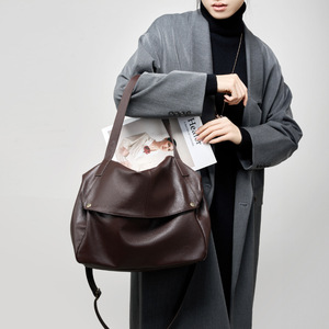 Nouveau <span class=keywords><strong>sac</strong></span> fourre-tout à bandoulière en cuir véritable grande capacité, simplicité urbaine, doux, décontracté, pour femmes, voyage, <span class=keywords><strong>sac</strong></span> à bandoulière - Product Image 2