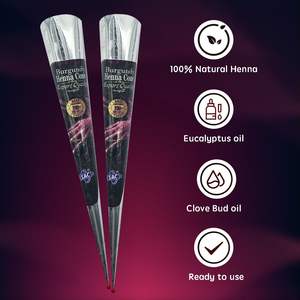 Paquete de 4/12 de pasta de tatuaje de Henna granate Borgoña-Mancha de arte corporal natural para tatuajes temporales-Fórmula vegana segura - Product Image 5