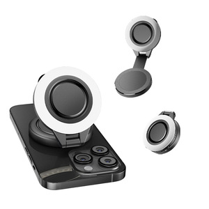 Lampe annulaire magnétique de poche pour selfie 180 °   Lampe LED tricolore rotative pour <span class=keywords><strong>la</strong></span> <span class=keywords><strong>photographie</strong></span> sur téléphone et le maquillage <span class=keywords><strong>en</strong></span> direct - Product Image 1