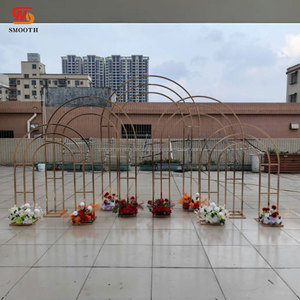 SMOOTH Electroplate Gold Flower <b>Frame</b> Arch Stand Set Iron Metal Arch Backdrop <b>Frame</b> for <b>Wedding</b> Decoration - Product Image 2