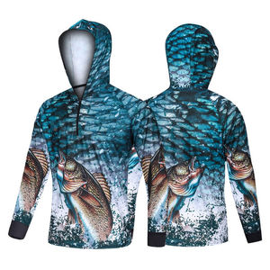 Vêtements de pêche à capuche imprimés, vêtements de pêche <span class=keywords><strong>anti</strong></span>-UV, respirants, <span class=keywords><strong>anti</strong></span>-moustiques, à séchage rapide, chemise de pêche grande taille - Product Image 1
