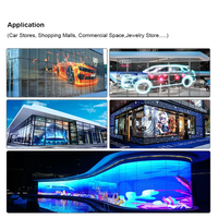Écran d'affichage LED transparent P10 à haute transmission lumineuse pour la publicité sur vitrine de centre commercial, flexible P4 P6 P8