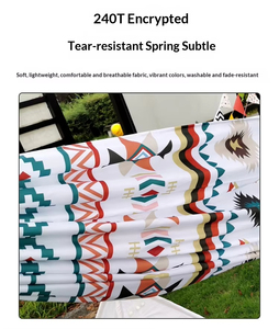 आउटडोर टिकाऊ 2-सीटर वयस्क स्विंग हैममॉक कैंपिंग और यात्रा के लिए कैनवास स्ट्रिप डिजाइन के साथ - Product Image 4